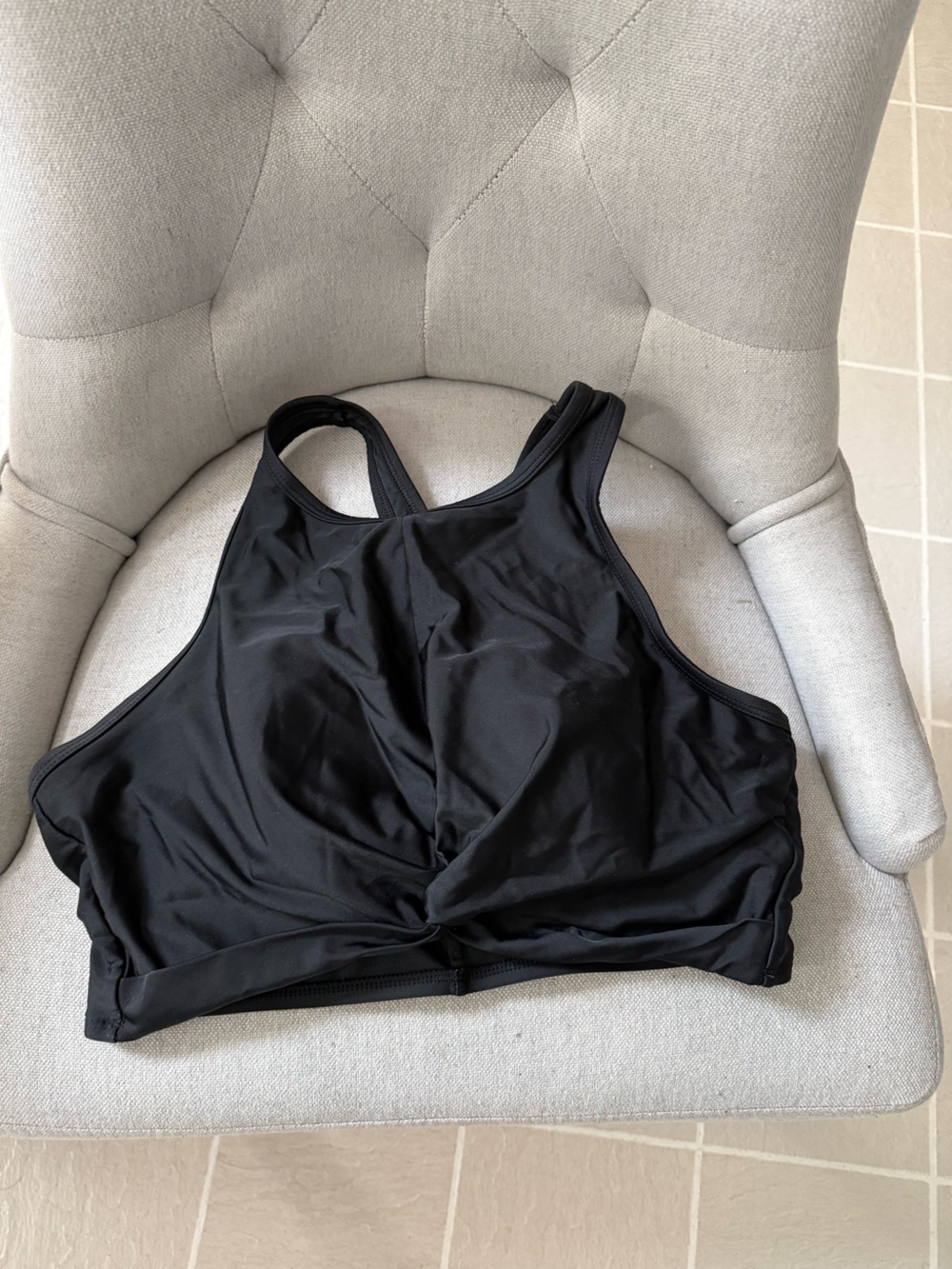 Black Racerback Swim Top